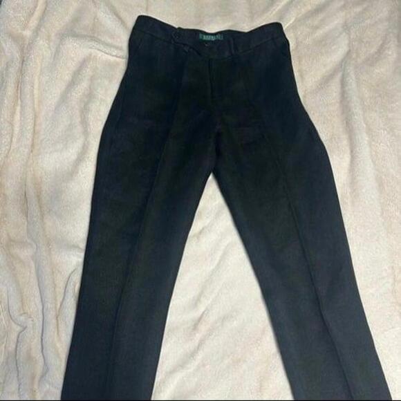 Lauren Ralph Lauren Black Linen Trousers - Size 2 - Picture 1 of 2